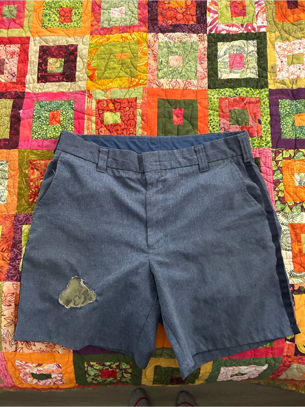 Flying Cross Postal Blue Uniform Shorts with Patch Detail Size 35